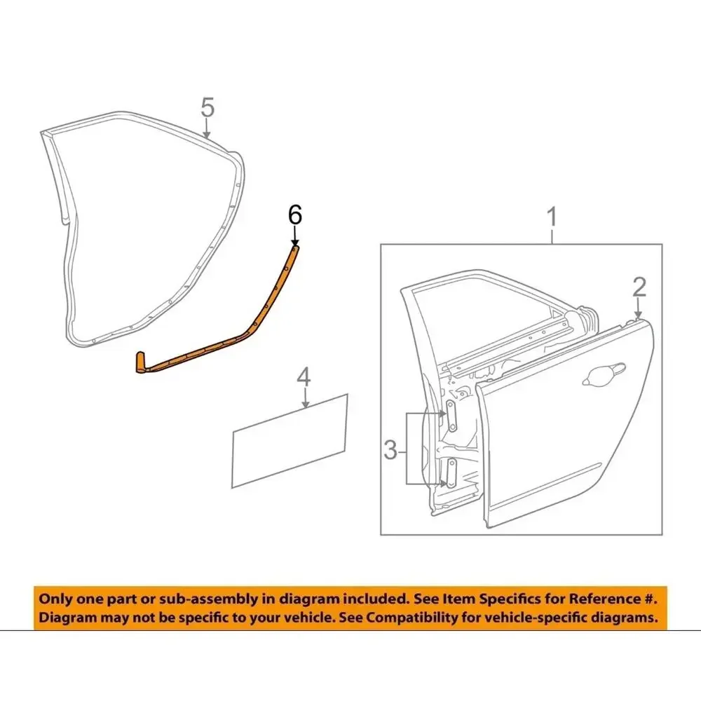 Right Rear Door-Lower Weatherstrip for 2010 Cadillac CTS GM# 25948405